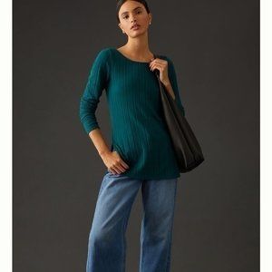 Anthropologie Ribbed Side-Slit Tunic